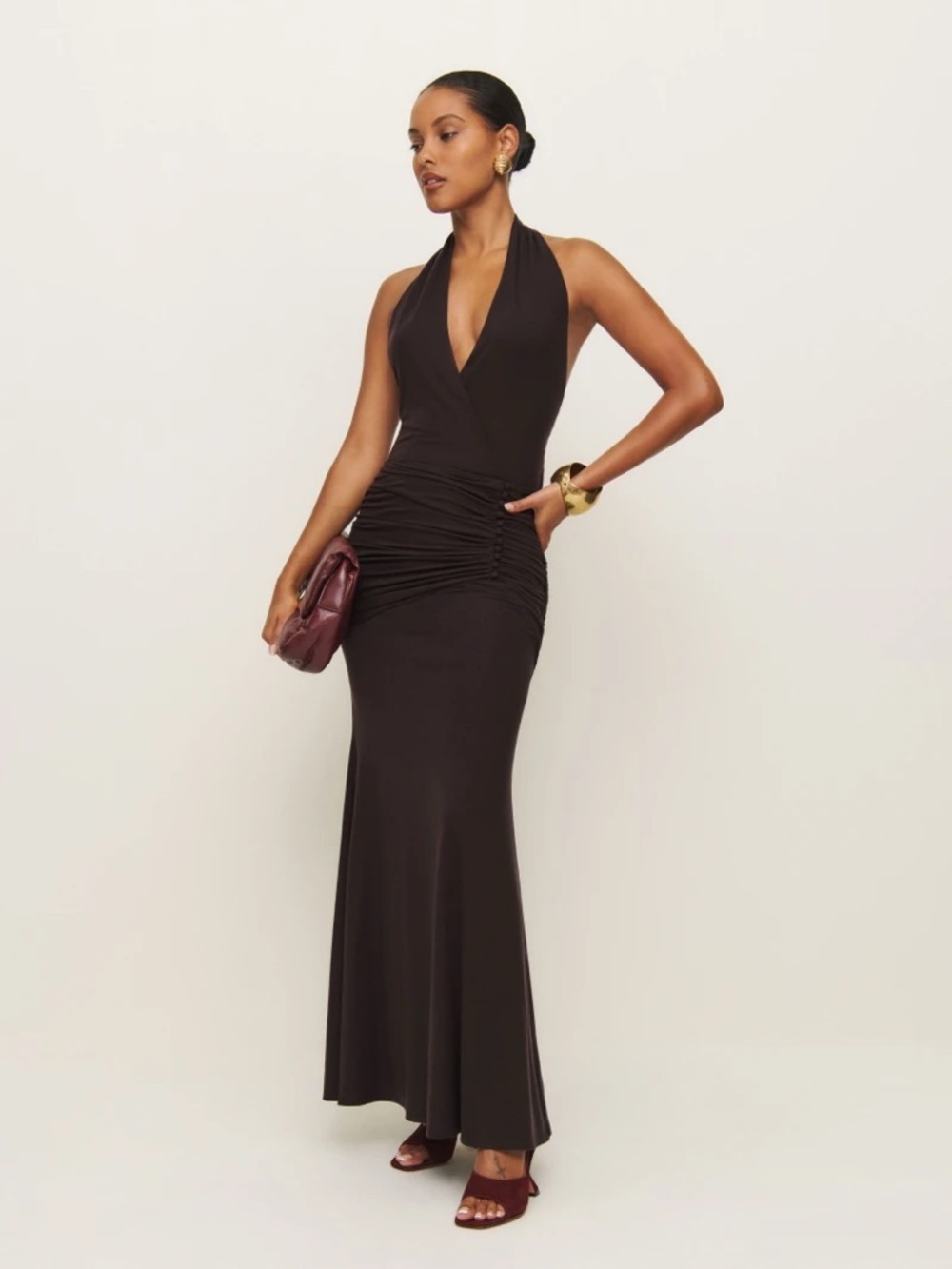 Reformation Arden Knit Dress in Brown